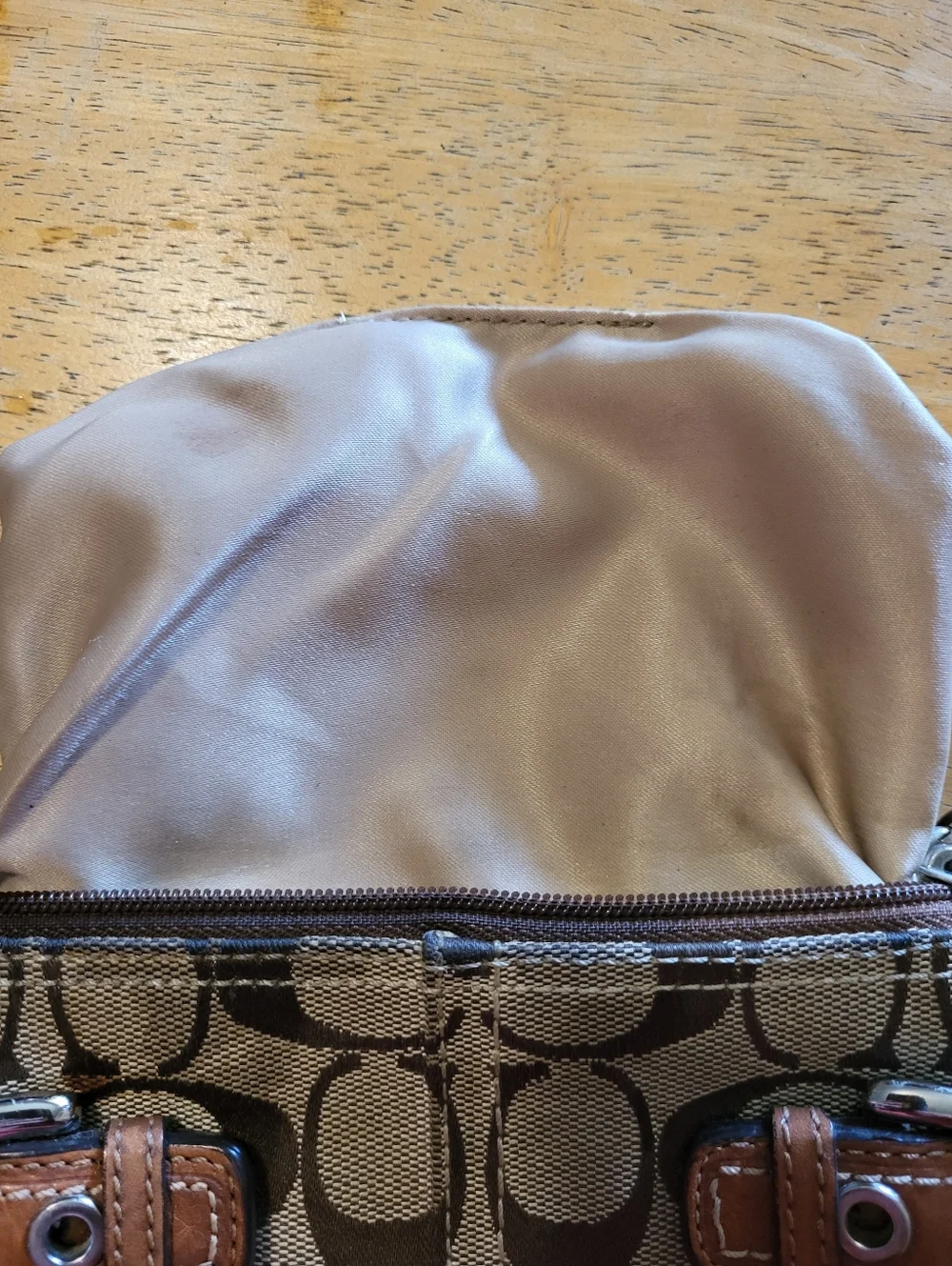 Coach Signature Canvas Wristlet in Khaki Brown - Picture 3 of 3